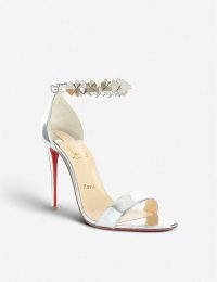 CHRISTIAN LOUBOUTIN Planetava 100 specchio in metallic silver leather