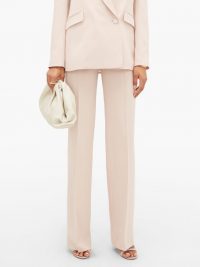 PALLAS X CLAIRE THOMSON-JONVILLE Éclair satin-striped crepe trousers ~ light-pink pants