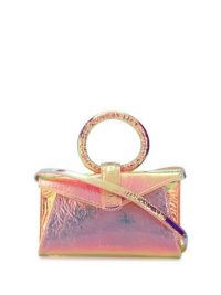 COMPLÉT Valery mini clutch in rose-pink ~ small holographic effect bags