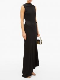 ATLEIN Cutout-back stretch-crepe dress in black – chic lbd