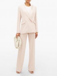 PALLAS X CLAIRE THOMSON-JONVILLE Eden double-breasted light-pink crepe suit jacket