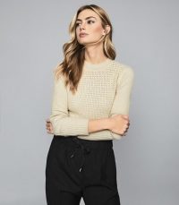 REISS JENNA CHUNKY RIBBED JUMPER CREAM ~ neutral knits