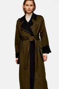 TOPSHOP Boutique Khaki Double Layer Trench