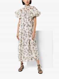 LEE MATHEWS Lucy floral print dress / feminine high neck dresses