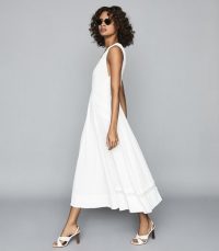 REISS MARCELLA SPLIT FRONT BEACH DRESS WHITE ~ feminine vacation wardrobe