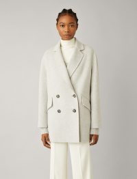 JOSEPH Milburn Double Face Cashmere Coat in Pearl