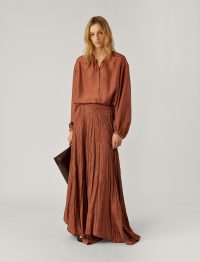 JOSEPH Nanco Silk Habotai Skirt in Dusty Rose