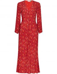 RIXO Katie printed woven midi dress in Klimt Eye Wave Red Gold