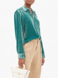 SIES MARJAN Sander corduroy-velvet shirt in green