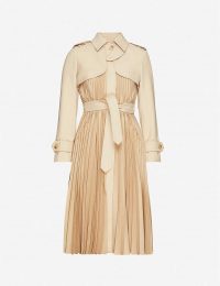 SANDRO in beige Vino belted satin-crepe coat