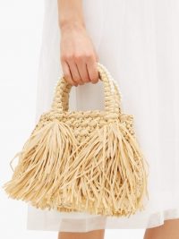 SIMONE ROCHA Tasselled mini woven bag in beige