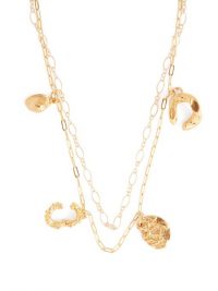 ALIGHIERI The Catalyst 24kt gold-plated necklace ~ double-chain charm necklaces