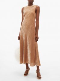 SIES MARJAN Viv flared velvet-corduroy dress in beige ~ luxe fit and flare