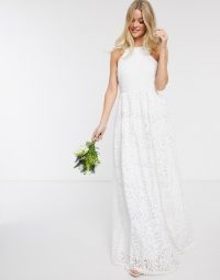 Y.A.S wedding maxi dress in cut out lace in white – bridal dresses