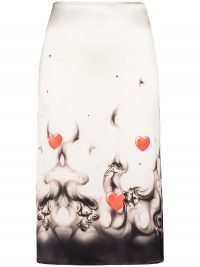 ASHLEY WILLIAMS printed hem slip skirt in white