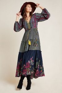 Bhanuni by Jyoti Tatiana Tiered Maxi Dress Navy / boho fashion / bohemian look dresses