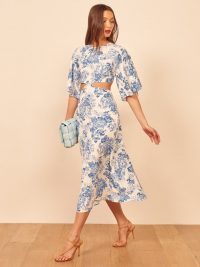 REFORMATION Benny Dress in Olympia / side cut-out dresses