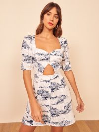 REFORMATION Clay Dress Covina ~ front cut-out mini