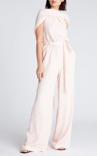 ROLAND MOURET CROSSBILL JUMPSUIT in PETAL PINK