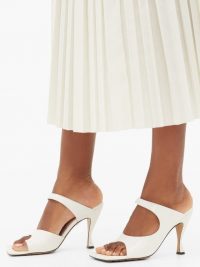 BOTTEGA VENETA Cutout white-leather mules