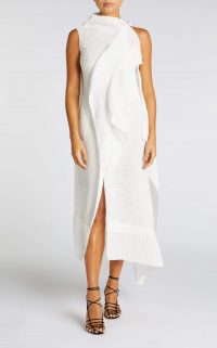 ROLAND MOURET FRYE DRESS in WHITE ~ chic event wear