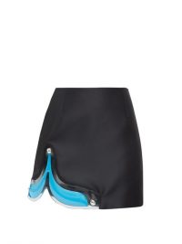 CHRISTOPHER KANE Gel-panel satin mini skirt in black