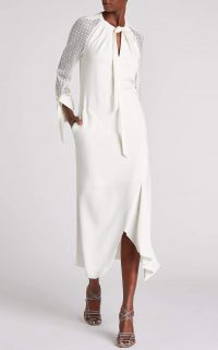 ROLAND MOURET GUNNISON DRESS in WHITE ~ chic event wear