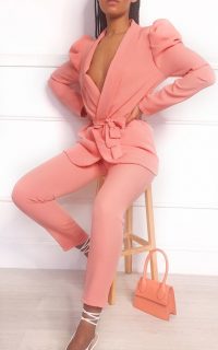 IKRUSH Jess Tailored Suit Co-ord in Coral