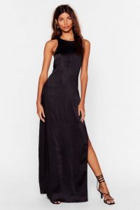 NASTY GAL x Josefine H.J Let Me Introduce You Satin Maxi Dress in Black