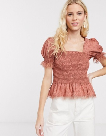 Notes Du Nord ombre shirred top in pink / rose dawn