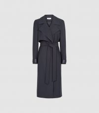 Reiss PENELOPE LONGLINE MAC NAVY | dark-blue belted coats