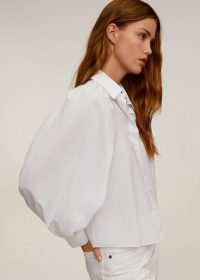 MANGO Puffed sleeves shirt in off white REF. 67095136-BALO-LM | billowy sleeved shirts