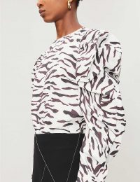 REJINA PYO Roberta tiger-print cotton-poplin top in ivory