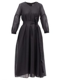 S MAX MARA Rive dress in black | sheer panel dresses