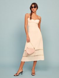 REFORMATION Ronan Dress Ivory ~ feminine tie strap dresses