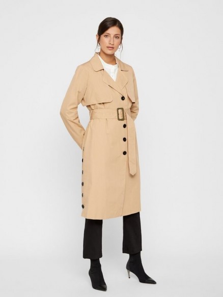 YAS SINGLE-BREASTED TRENCHCOAT Beige / Tan – trench coats with extra style