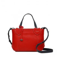 REDLEY LONDON I LOVE YOU SMALL ZIP-TOP MULTIWAY BAG in LADYBUG / red leather handbags