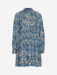 STINE GOYA Jasmine floral-print silk-twill mini dress in forgetmenot