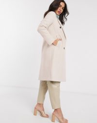 Stradivarius basic longline coat in light grey