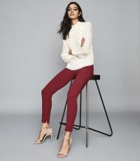 REISS TYNE SKINNY TROUSERS DARK AUBERGINE ~ smart skinnies