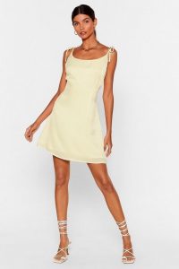 NASTY GAL x Josefine H.J You’ll Be Back Tie Mini Dress in Lemon