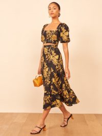 REFORMATION Yucca Two Piece in Carmen / crop top and skirt fashion sets