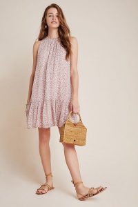 Anthropologie Natalie Flounced Tunic Dress / ditsy prints