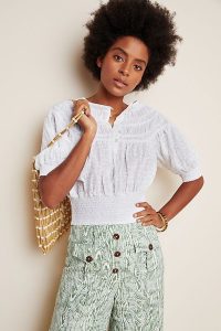 Anthropologie Luciella Smocked Blouse