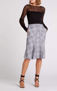 ROLAND MOURET BEAUFORT SKIRT Blue Multi