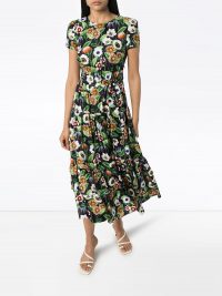 BORGO DE NOR Elisa floral-print silk midi dress / multicoloured spring dresses