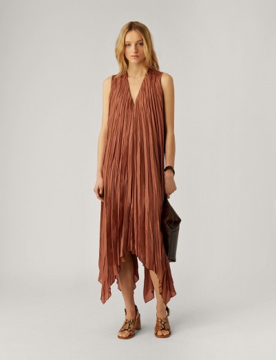 JOSEPH Checker Silk Habotai Dress in Dusty Rose / modern bohemian / boho summer fashion