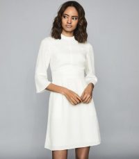 REISS CORA BELL SLEEVE SHIFT DRESS IVORY ~ wardrobe essentials ~ LWD