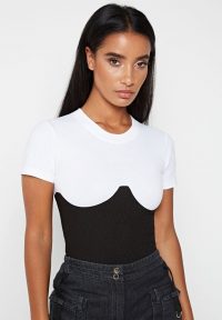 Manière De Voir CORSET UNDERBUST T SHIRT – BLACK