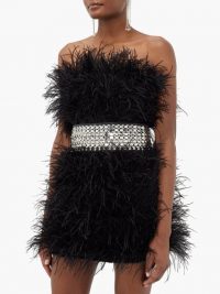 CHRISTOPHER KANE Crystal-embellished leather belt ~ wide statement belts